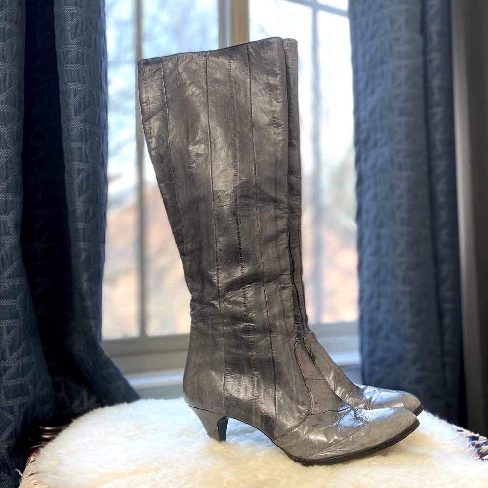 Vintage Eel Skin Tall Boots
